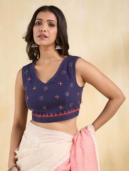 Fabindia - Purple Cotton Desert Embroidery Stitched Blouse