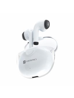 Portronics - Harmonics Twins S4 Wireless Smart TWS Earbuds with Hall Switch Feature (White)