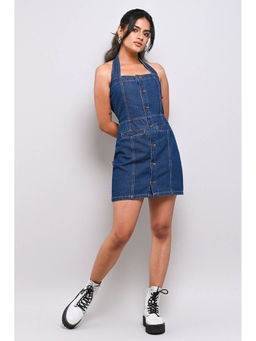 FREAKINS - Halter Fitted Denim Dress