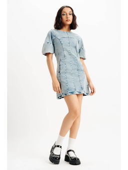 FREAKINS - Puff Sleeve Denim Dress
