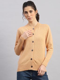 Monte Carlo - Women Orange Full Sleeve Cardigan