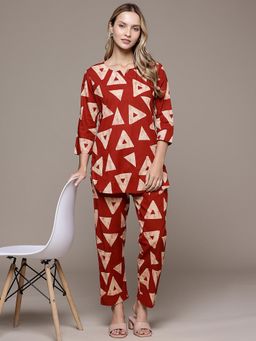 CAYMAN - Pure Cotton Geometric Printed Co-ord Set