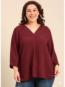 THE PINK MOON - Maroon Front Pleat Top