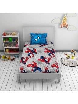 CORE Designed by SPACES - Spiderman 100% Cotton Bedsheets Single Breathable Machine Washable - Blue