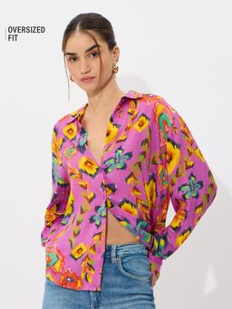 The Souled Store - Purple Floral Shirt