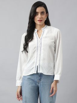Latin Quarters - White Solid/Plain Shirt