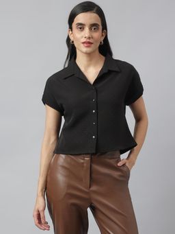 Latin Quarters - Black Solid/Plain Shirt