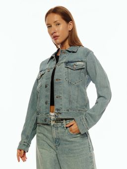 Calvin Klein - Slim Fit Cotton Spread Collar Denim Jacket