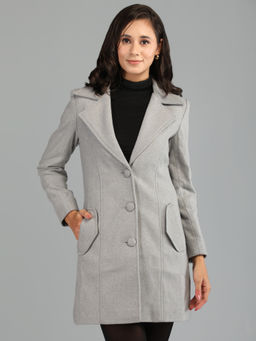 HONNETE - Mocha Colour Stylish Solid Women Winter Coat