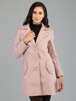 HONNETE - Grey Colour Stylish Solid Women Winter Coat