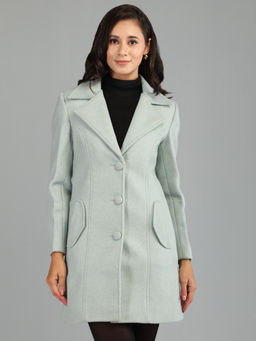 HONNETE - Dusty Lavender Colour Stylish Solid Women Winter Coat