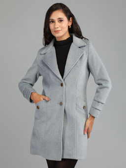 HONNETE - Dusty Pink Colour Stylish Solid Women Winter Coat