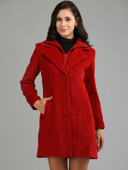 HONNETE - Brown Colour Stylish Solid Women Winter Coat