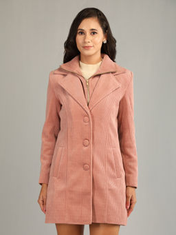 HONNETE - Off White Colour Stylish Solid Women Winter Coat