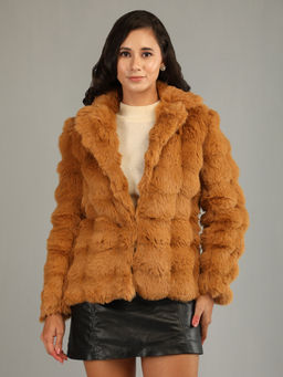 HONNETE - Mint Green Colour Stylish Self Design Women Winter Coat