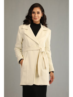 HONNETE - Black Colour Stylish Solid Women Winter Coat With Belt