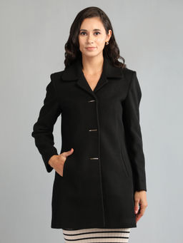 HONNETE - Red Colour Stylish Solid Women Winter Coat With Belt