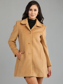 HONNETE - Black Colour Stylish Solid Women Winter Coat