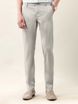 Arrow Sports - Men's Grey Slim Fit Dobby Air Soft Trouser