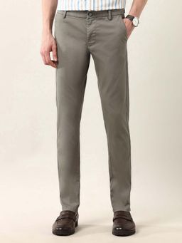 Arrow Sports - Men's Green Slim Fit Dobby Air Soft Trouser