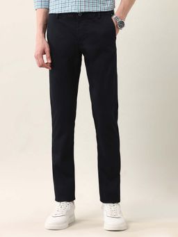 Arrow Sports - Men's Black Slim Fit Dobby Air Soft Trouser