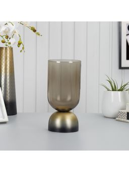 HomeTown - Zeus Iron and Glass Ombre Chimney Hurricane 17x35 cm in Antique Gold and Black