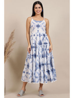 Aurelia - Women Blue Tie and Dye Midi Dress