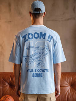 Bewakoof - Men Blue Graphic Pure Cotton T-Shirt