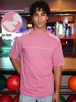 Bewakoof - Men Pink Typography Pure Cotton T-Shirt
