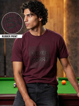 Bewakoof - Men Maroon Printed Pure Cotton T-Shirt
