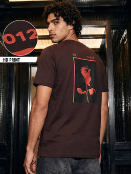 Bewakoof - Men Brown Printed Pure Cotton T-Shirt