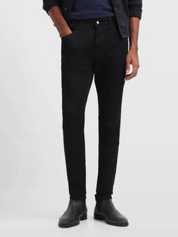 Arrow Newyork - Men Black Solid/Plain Cotton Jeans