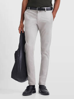 Arrow Sports - Men Grey Solid/Plain Cotton Trouser