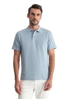 GANT - Men Blue Solid/Plain Cotton Polo T-Shirt