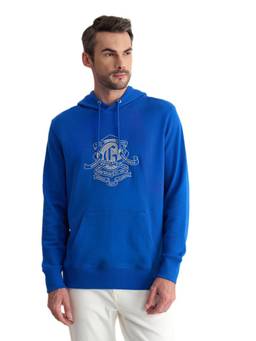 GANT - Men Blue Graphic Cotton Hoodie