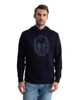 GANT - Men Blue Graphic Cotton Hoodie
