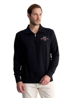 GANT - Men Black Solid/Plain Cotton Sweatshirt