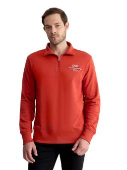 GANT - Men Red Solid/Plain Cotton Sweatshirt