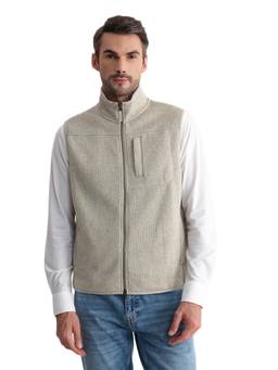 GANT - Men Grey Solid/Plain Polyester Jacket