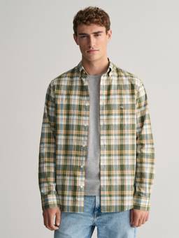 GANT - Men Green Checks Cotton Shirt