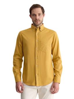 GANT - Men Yellow Solid/Plain Cotton Shirt