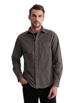 GANT - Men Grey Textured Cotton Shirt