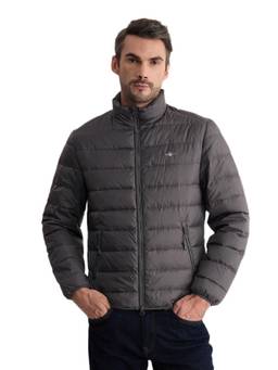 GANT - Men Grey Solid/Plain Polyester Jacket