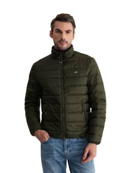GANT - Men Olive Solid/Plain Polyester Jacket