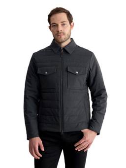 GANT - Men Charcoal Solid/Plain Polyamide Jacket
