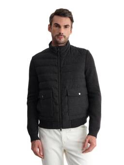 GANT - Men Charcoal Self Design Wool Blend Jacket