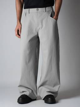 HOP HEAD - Men Grey Textured Knitted Pant