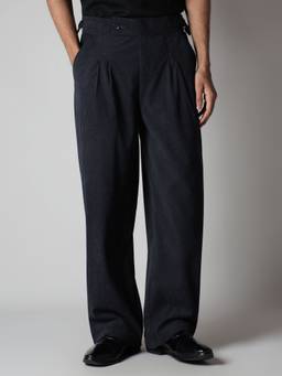 HOP HEAD - Men Charcoal Textured Corduroy Trouser