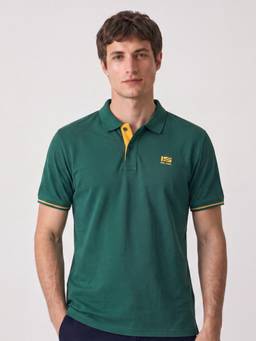 Pepe Jeans - Men Green Solid/Plain Cotton Blend Polo T-Shirt