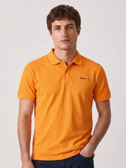Pepe Jeans - Men Orange Solid/Plain Pure Cotton Polo T-Shirt